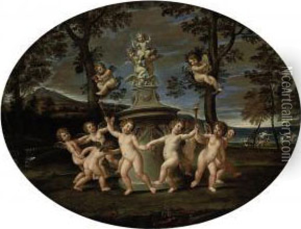 The Dance Of The Cupids Oil Painting - Francesco Albani
