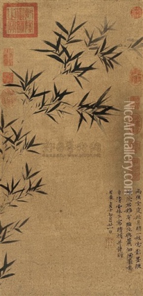 Bamboo Oil Painting -  Ni Zan