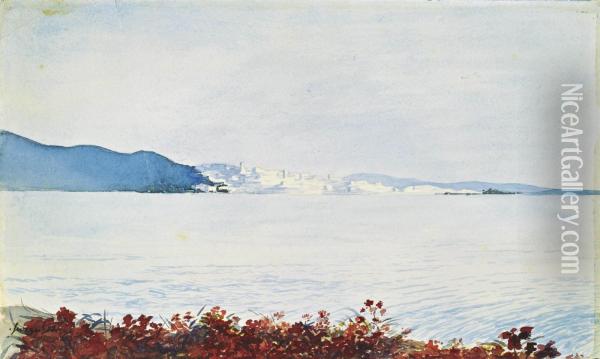 Baie De La Mediterranee Oil Painting - Georges-Victor Hugo