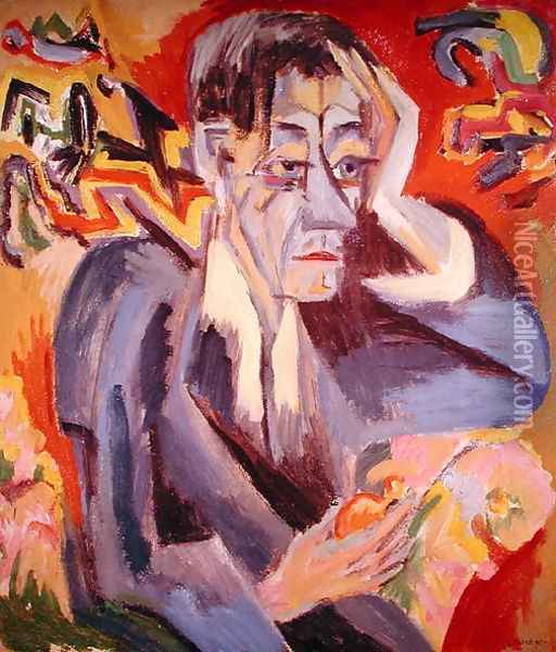 Portrait of the Poet Frank Oil Painting - Ernst Ludwig Kirchner