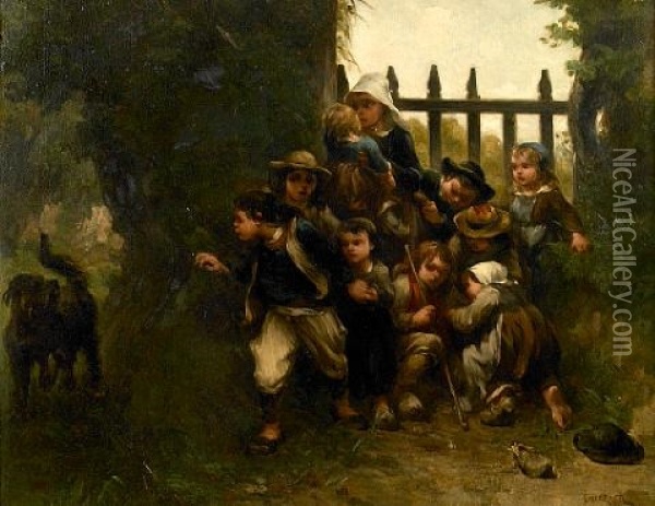 The Surprise Oil Painting - Theophile Emmanuel Duverger