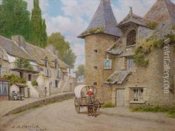 A Viewof The Old House At Dol, Brittany Oil Painting - John Mulcaster Carrick