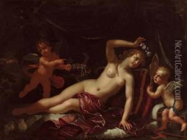 Venere Con Due Putti Oil Painting - Benedetto Gennari