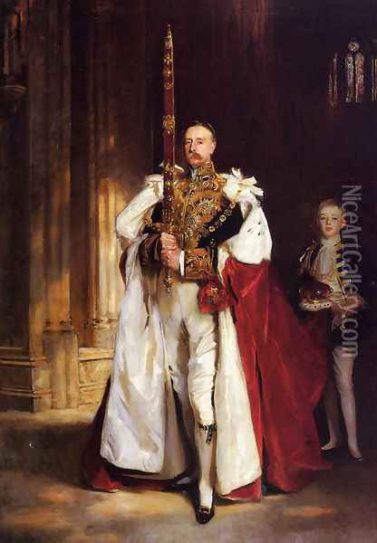 Charles Stewart, Sixth Marquess of Londonderry, Carrying the Great Sword of State at the Coronat Oil Painting - John Singer Sargent