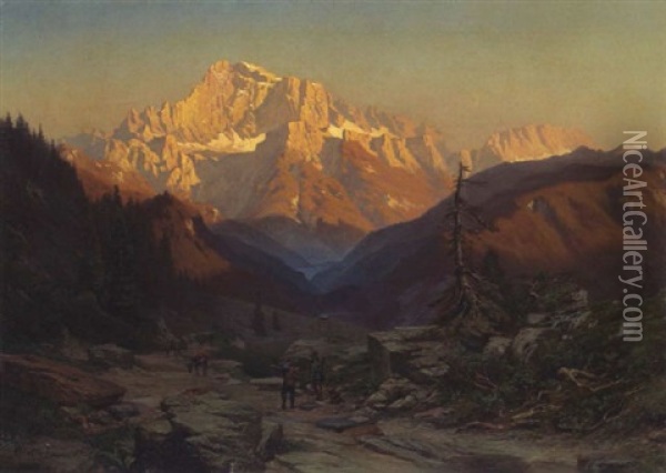 Der Monte Civella In Den Cadorischen Alpen Oil Painting - Theodor Blaetterbauer