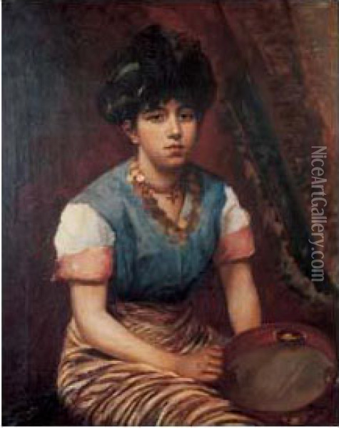 Jeune Femme Orientale. Oil Painting - Agapit Stevens