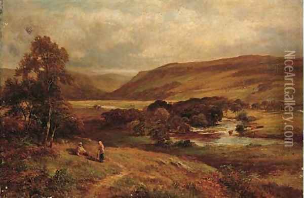 The Llugwy river Ciffyn, North Wales Oil Painting - George Turner