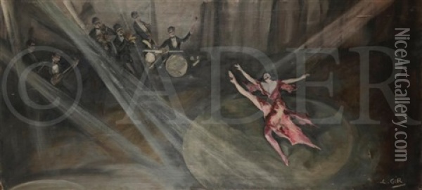 Scene De Music-hall Oil Painting - Charles (Felix) Gir