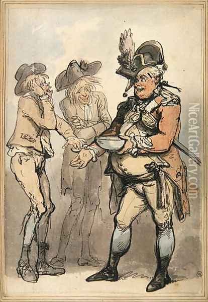 The Recruiting Sergeant, c.1790 Oil Painting - Thomas Rowlandson