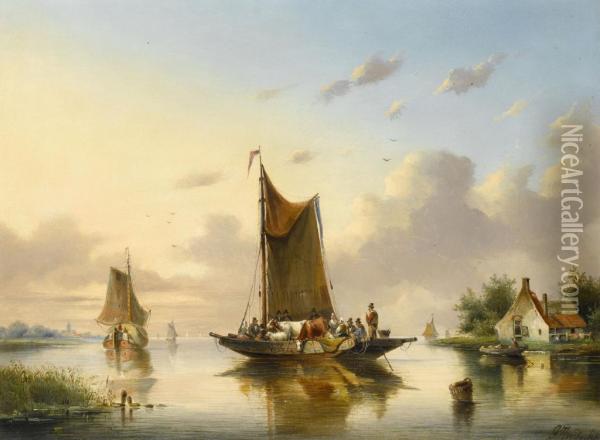 The Ferry Oil Painting - Gerardus Hendriks