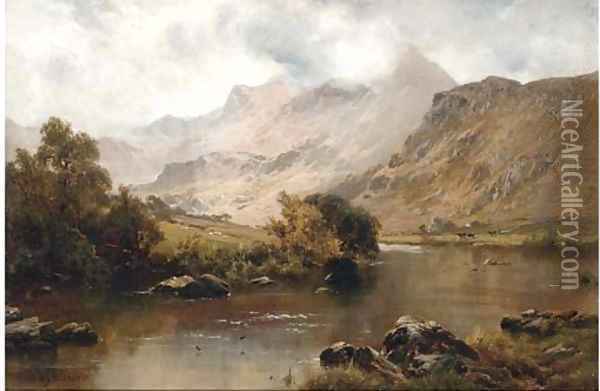 Tan-y-Bwlch, Capel Curig, North Wales Oil Painting - Alfred de Breanski