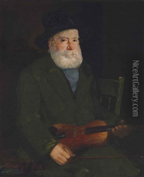 Man With A Violin Oil Painting - George Benjamin Luks