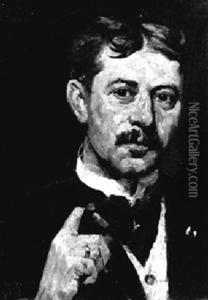 A Portrait Of Mr. Fliermans With A Cigar Oil Painting - Floris Arntzenius