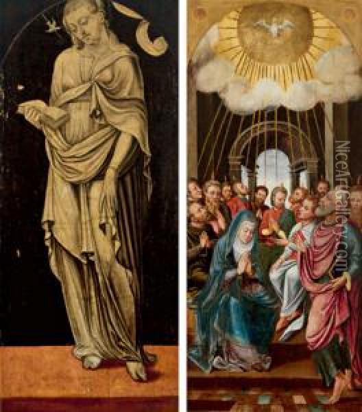 Su Entrambi I Lati: Il Miracolo Della Pentecoste Oil Painting - Lambert Lombard
