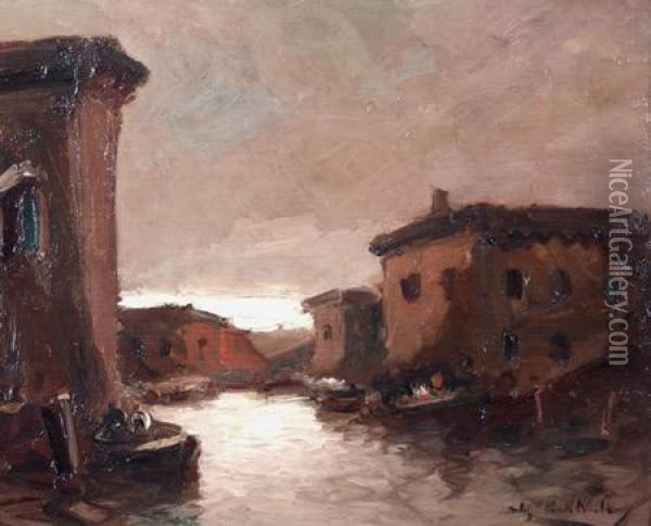 El Canal Oil Painting - Stephen Koek Koek
