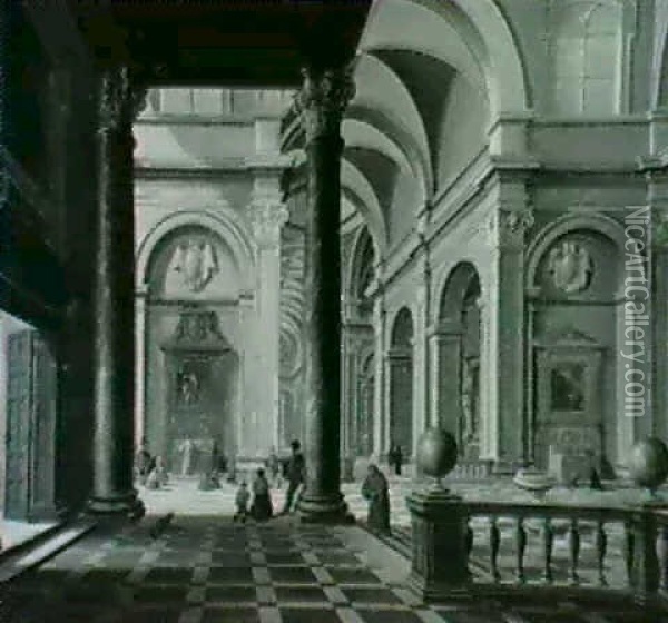 A Church Interior. Oil Painting - Bartholomeus Van Bassen