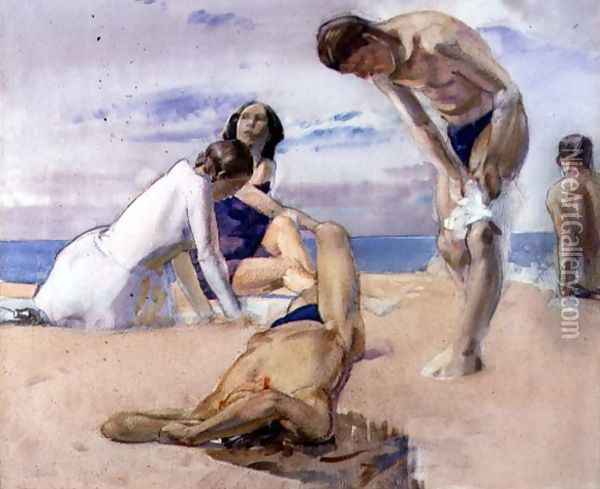 The Bathers Oil Painting - Harry Watson