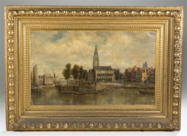 Harbor Scene Oil Painting - Johann Christoph Frisch