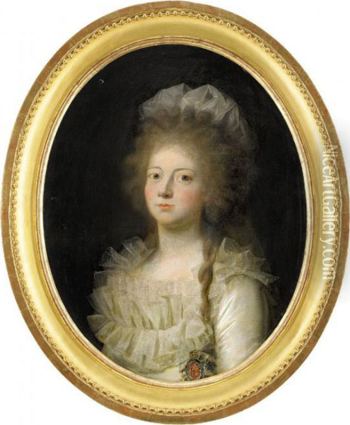 Portratt Av Kronprinsessan Marie-sophie-frederikke Av Danmark - Midjebild Oil Painting - Jens Juel