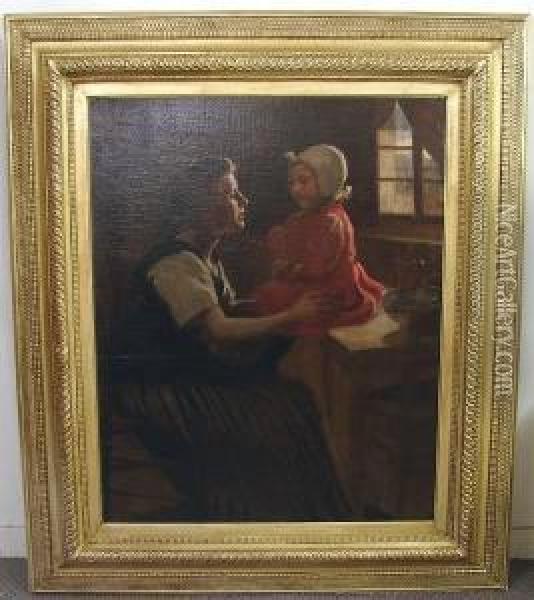 Interior Genre, Mother And Child Oil Painting - Elizabeth Nourse