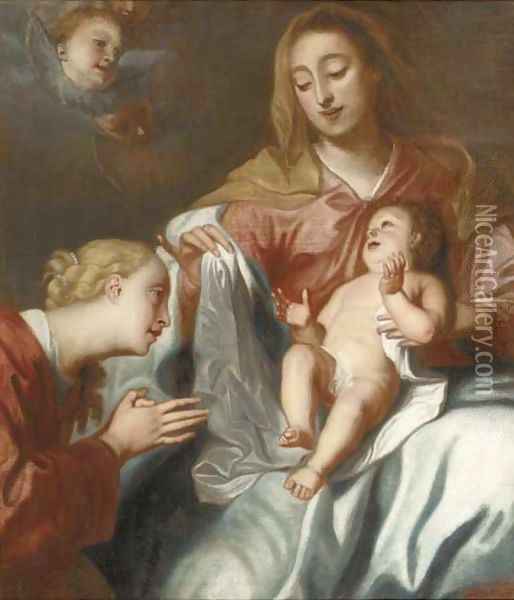 The Virgin and Child with Saint Catherine Oil Painting - Sir Anthony Van Dyck