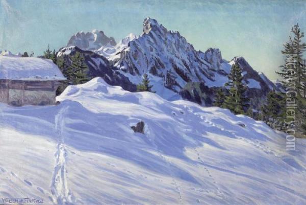 Wintermorgen Oil Painting - Waldemar Fink