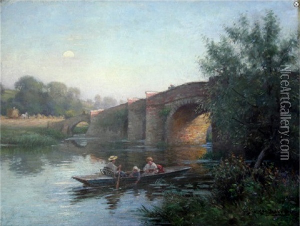 Idle Hours On The River Oil Painting - William Kay Blacklock
