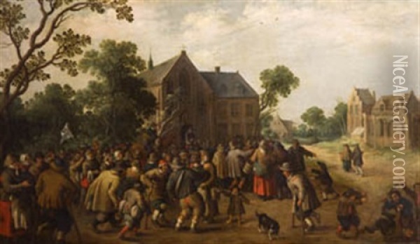Obra De Misericordia, En La Aldea Oil Painting - Joost Cornelisz. Droochsloot