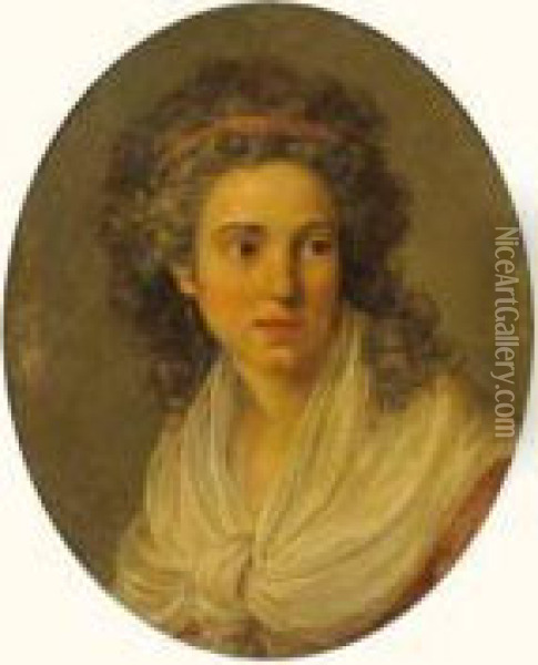 Portrait De Femme Oil Painting - Henri Pierre Danloux