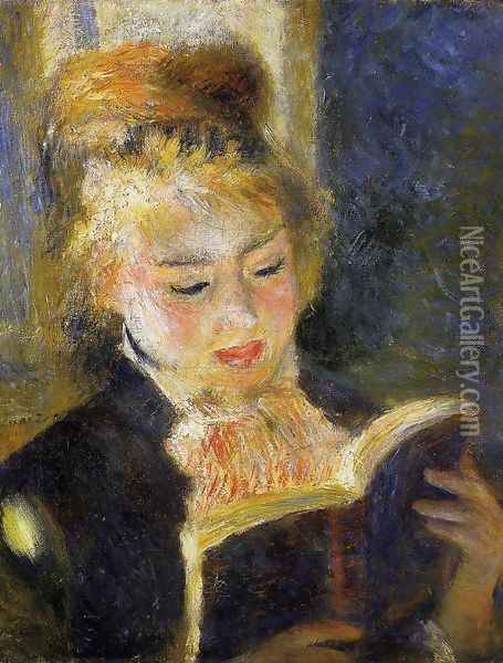The Reader Aka Young Woman Reading A Book Oil Painting - Pierre Auguste Renoir