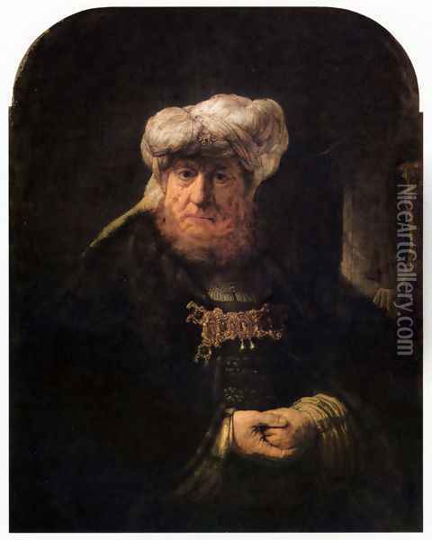 The King Uzziah Stricken with Leprosy Oil Painting - Rembrandt Van Rijn