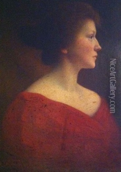 Portrait D'une Dame Oil Painting - Alexis Vautier