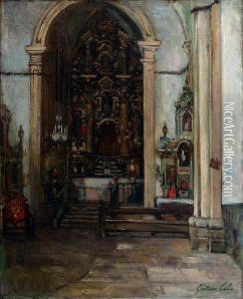 Interieur D'eglise Oil Painting - Gustave Colin