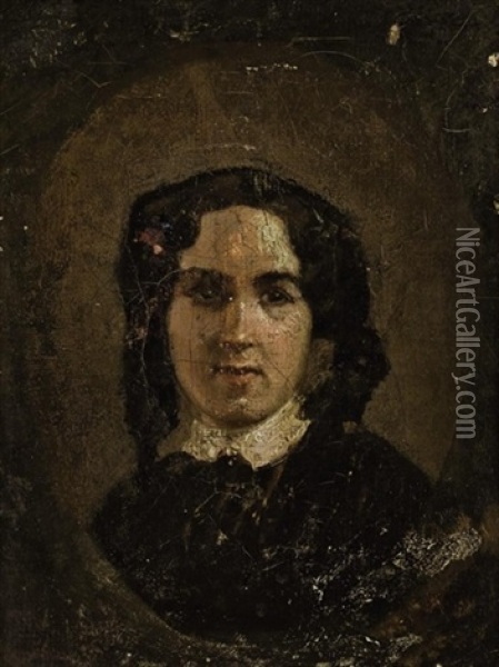 Portrait De George Sand Oil Painting - Camille Joseph Etienne Roqueplan