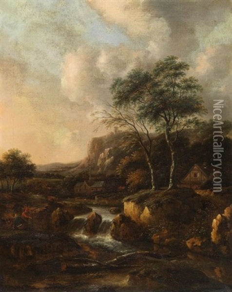 Landschaft Mit Flusslauf Oil Painting - Nicolaes Molenaer