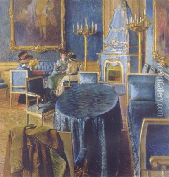 Im Empfangssalon Der Franzosischen Botschaft Zu Wien Oil Painting - Carl Moll