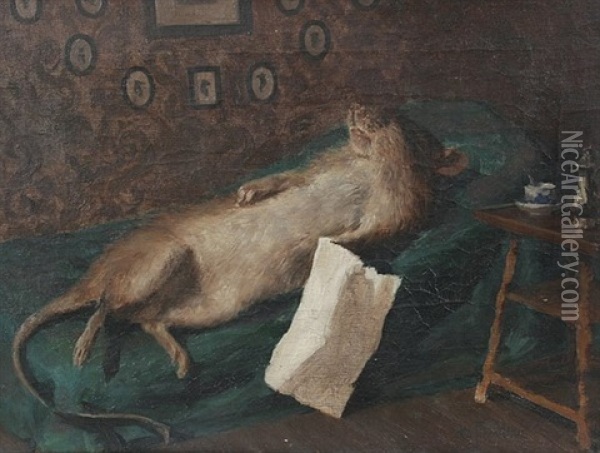 Die Schlafende Maus Oil Painting - Otto Fikentscher