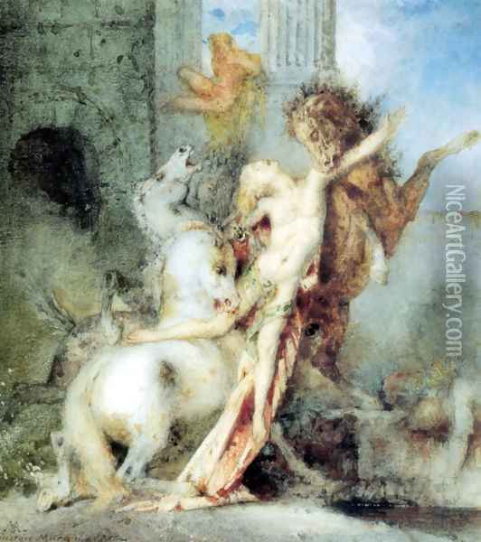 Diomedes Devoured by his Horses I Oil Painting - Gustave Moreau