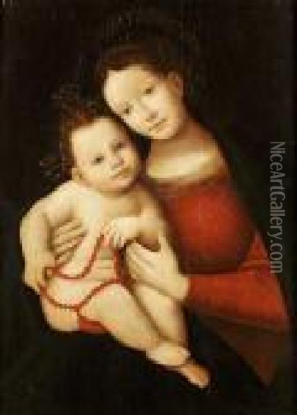 The Madonna And Child Oil Painting - Domenico Puligo