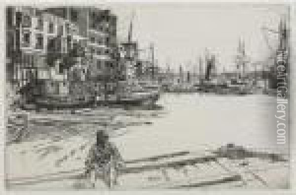 Eagle Wharf (k. 41) Oil Painting - James Abbott McNeill Whistler