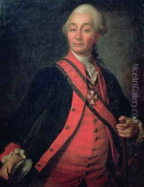 Portrait of Field Marshal Generalissimo Count Aleksandr Vasilievich Suvorov 1729-1800 Oil Painting - Dmitry Levitsky