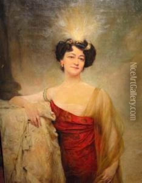 Portrait De Dame A L?aigrette Oil Painting - Gabriel Joseph Marie Augustin Ferrier