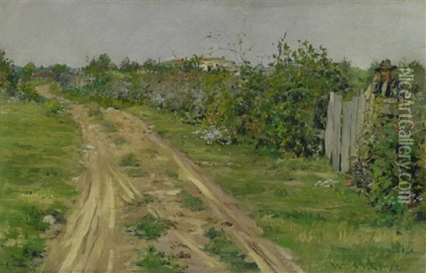 The Old Road, Flatbush Oil Painting - William Merritt Chase