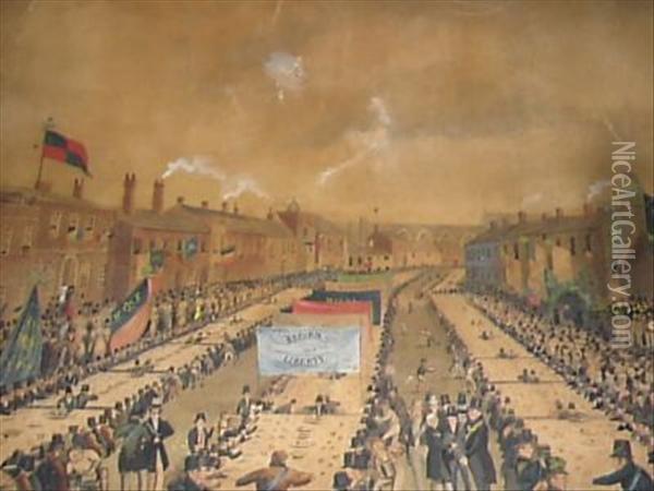 Reform And Liberty -celebrations In Christchurch Oil Painting - William Curtis