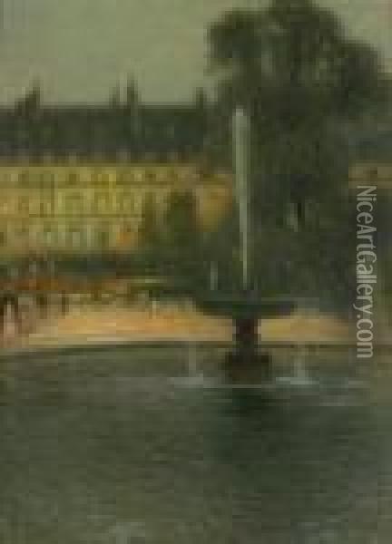 Le Bassin Des Tuileries, Paris Oil Painting - Henri Eugene Augustin Le Sidaner