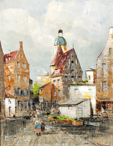 Holland Varos Oil Painting - Hans Johann Wagner