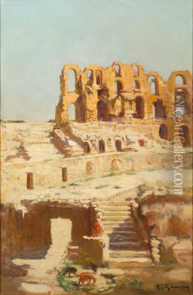 L'amphiteatre D'el Djem Oil Painting - Adolphe Gumery