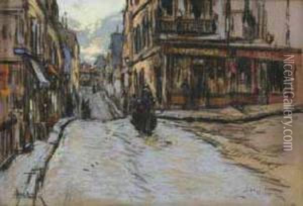 Rue Commercante Oil Painting - Pierre Jacques Pelletier