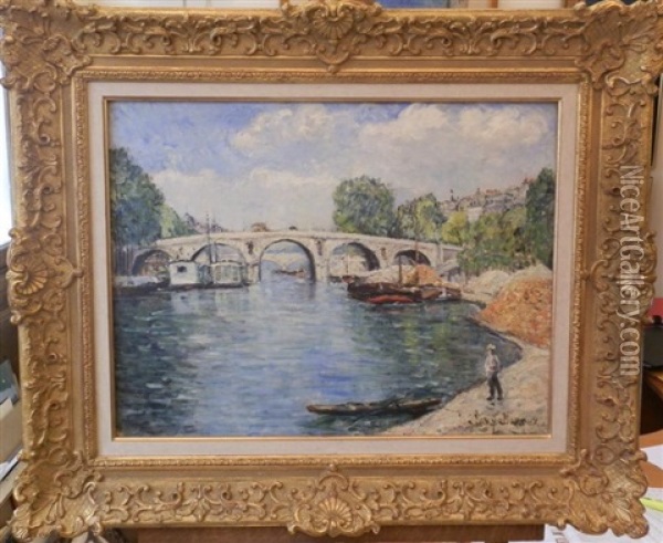 Le Pont Oil Painting - Adolphe Clary-Baroux