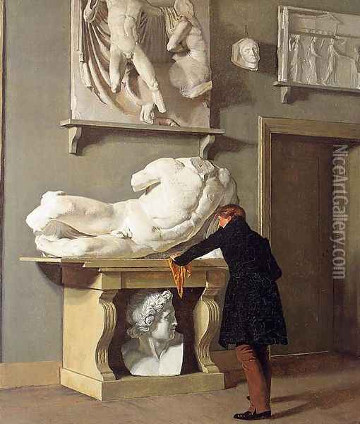 The View of the Plaster Cast Collection at Charlottenborg Palace 1830 Oil Painting - Christen Kobke